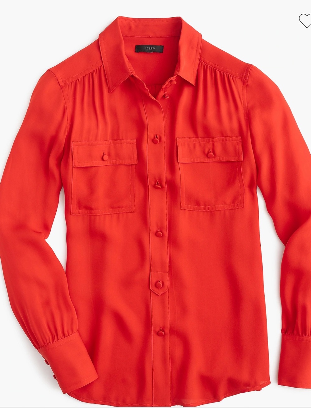 J. Crew Blythe Top, Blouse.  Silk Georgette. Size 6. Red